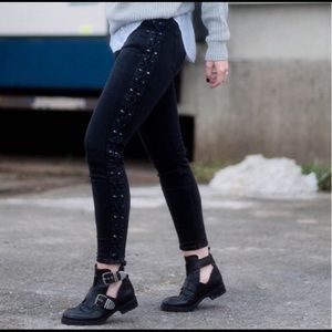 Zara Lace Up Black Jeans